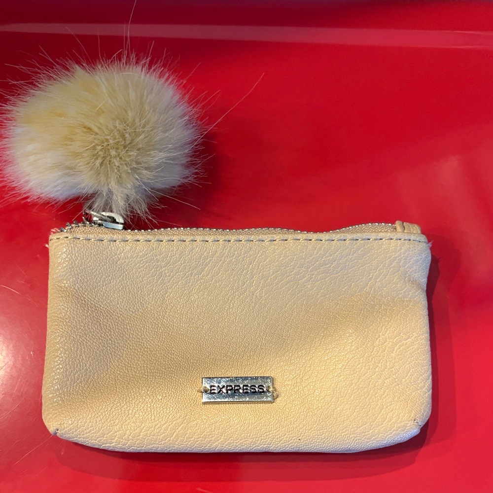 Express Cream Pouch with Pom Pom- Coin Pouch.